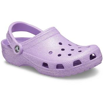 Crocs Classic Glitter Clog Fialove - Damske Dreváky